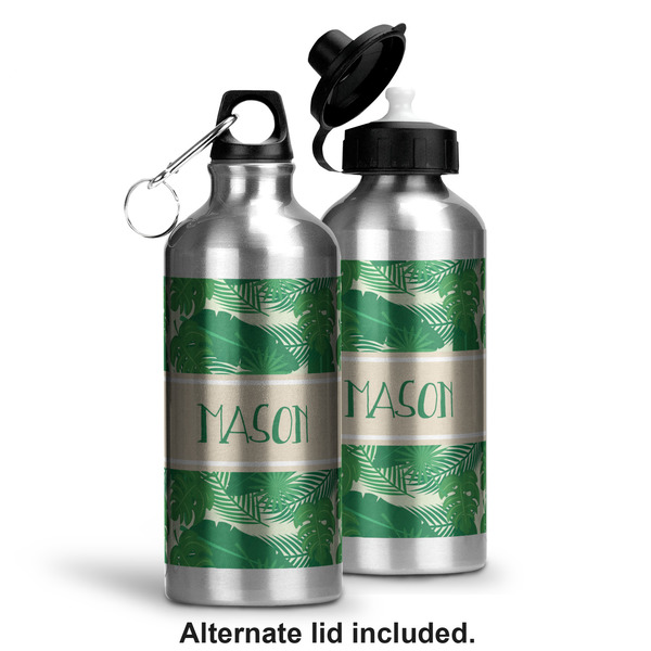 Tropical Leaves 2 Aluminum Water Bottle - Alternate lid options
