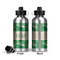 Tropical Leaves 2 Aluminum Water Bottle - Front and Back