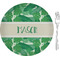 Tropical Leaves #2 Glass Appetizer / Dessert Plate 8" (Personalized)