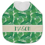 Tropical Leaves #2 Jersey Knit Baby Bib w/ Name or Text