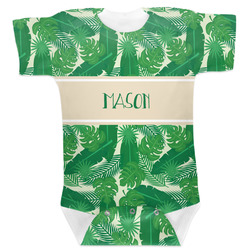 Tropical Leaves #2 Baby Bodysuit 6-12 w/ Name or Text