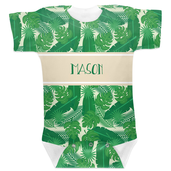 Custom Tropical Leaves #2 Baby Bodysuit 12-18 w/ Name or Text