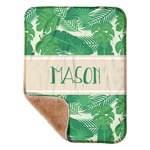 Tropical Leaves #2 Sherpa Baby Blanket - 30" x 40" w/ Name or Text