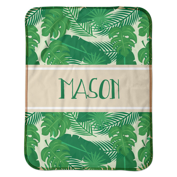 Tropical Leaves 2 Baby Sherpa Blanket - Flat