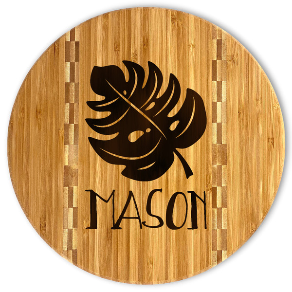 Custom Tropical Leaves #2 Bamboo Cutting Board (Personalized)