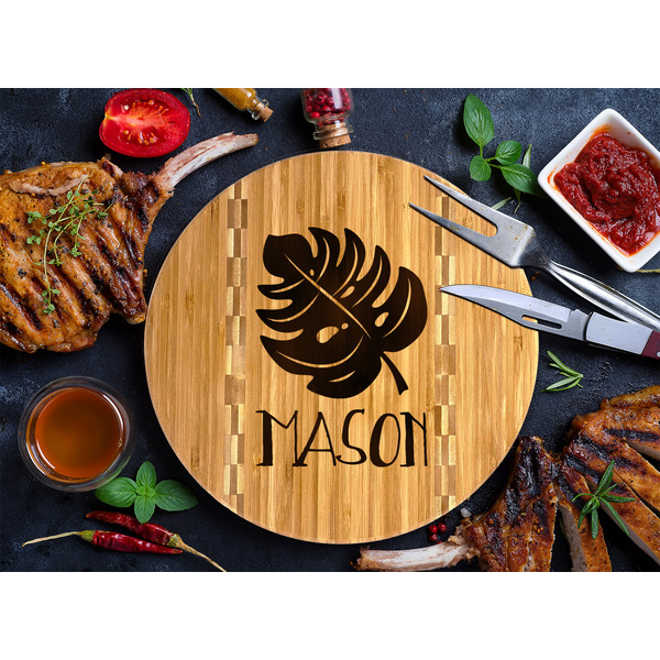 Tropical Leaves #2 Bamboo Cutting Boards - LIFESTYLE