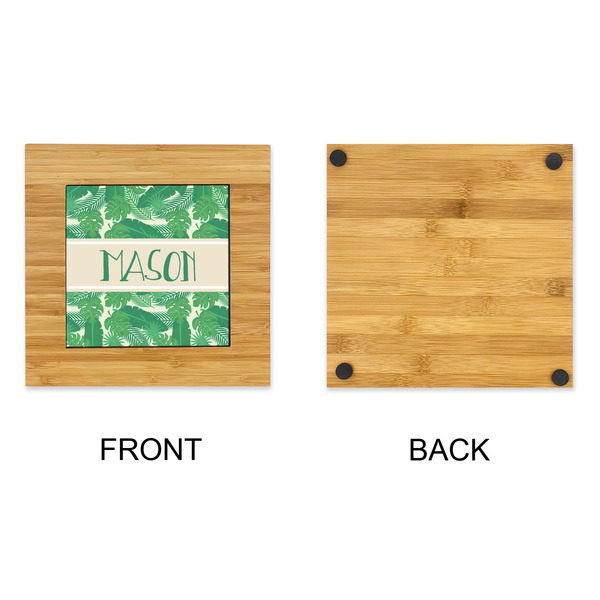 Tropical Leaves #2 Bamboo Trivet with 6" Tile - APPROVAL