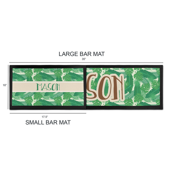 Tropical Leaves #2 Bar Mats - Sizing Chart