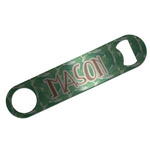 Tropical Leaves #2 Bar Bottle Opener - Silver w/ Name or Text