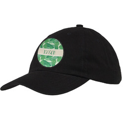 Tropical Leaves #2 Baseball Cap - Black (Personalized)