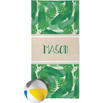 Tropical Leaves #2 Beach Towel w/ Name or Text