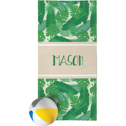 Tropical Leaves #2 Beach Towel w/ Name or Text