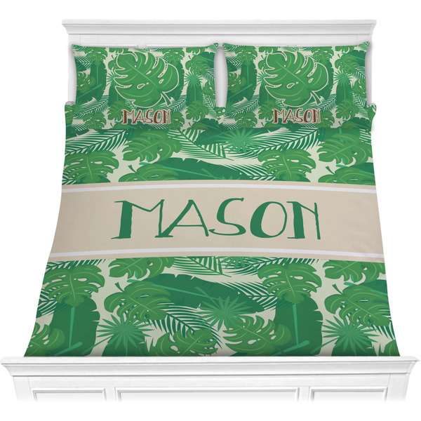 Custom Tropical Leaves #2 Comforter Set - Full / Queen w/ Name or Text
