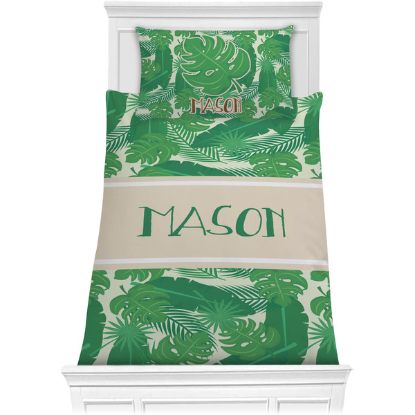 Custom Tropical Leaves #2 Comforter Set - Twin w/ Name or Text