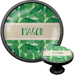 Tropical Leaves #2 Cabinet Knob (Black) (Personalized)