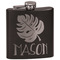 Tropical Leaves #2 Black Flask Set (Personalized)