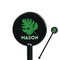 Tropical Leaves #2 5.5" Round Plastic Stir Sticks - Black - Single Sided (Personalized)