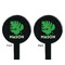Tropical Leaves #2 Black Plastic 7" Stir Stick - Double Sided - Round - Front & Back
