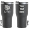 Tropical Leaves 2 Black RTIC Tumbler - Front and Back