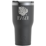 Tropical Leaves #2 RTIC Tumbler - Black - Engraved Front (Personalized)