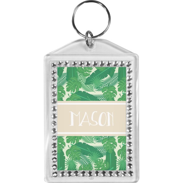 Custom Tropical Leaves #2 Bling Keychain w/ Name or Text