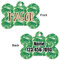 Tropical Leaves #2 Bone Shaped Dog ID Tag - Large - Approval