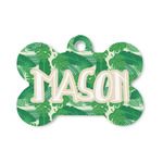 Tropical Leaves #2 Bone Shaped Dog ID Tag - Small (Personalized)