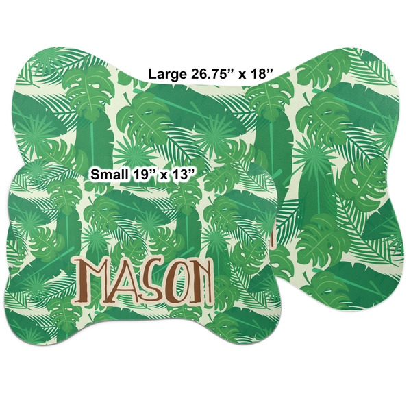 Tropical Leaves 2 Bone Shaped Mat Comparison
