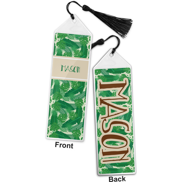 Tropical Leaves 2 Bookmark with tassel - Front and Back