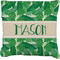 Tropical Leaves #2 Faux-Linen Throw Pillow 26" w/ Name or Text