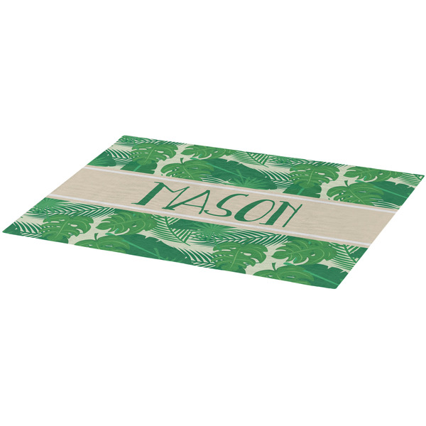 Tropical Leaves 2 Burlap Placemat (Angle View)