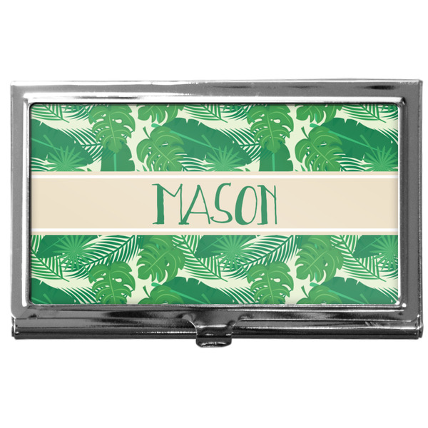 Custom Tropical Leaves #2 Business Card Case