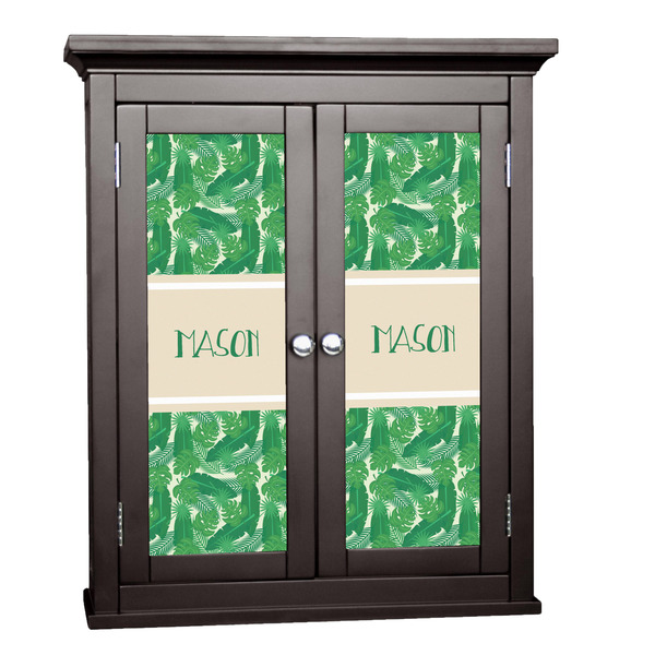 Custom Tropical Leaves #2 Cabinet Decal - Custom Size w/ Name or Text