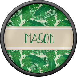 Tropical Leaves #2 Cabinet Knob (Black) (Personalized)