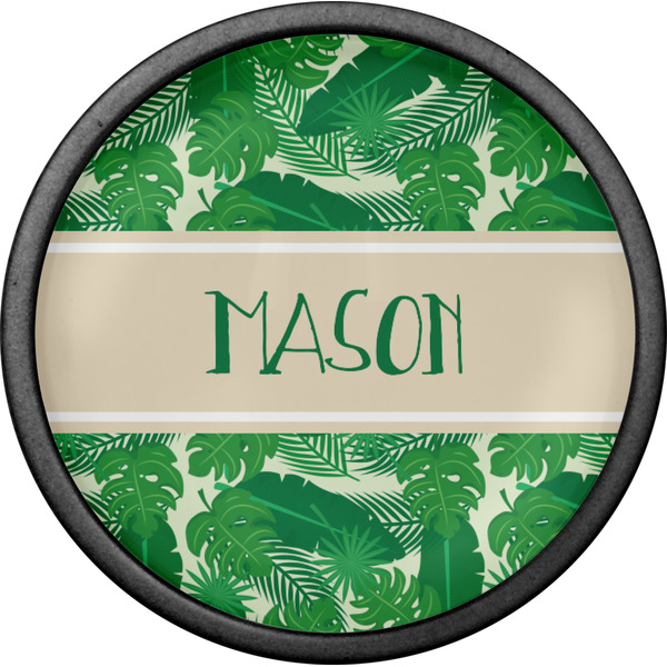 Tropical Leaves #2 Cabinet Knob - Black - Front