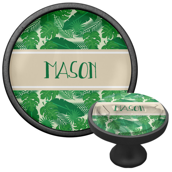 Tropical Leaves #2 Cabinet Knob - Black - Multi Angle