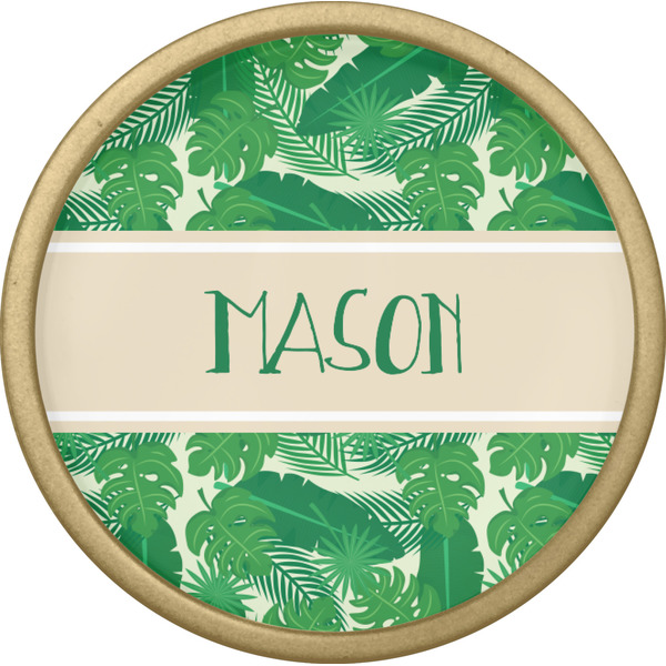 Tropical Leaves #2 Cabinet Knob - Gold - Front