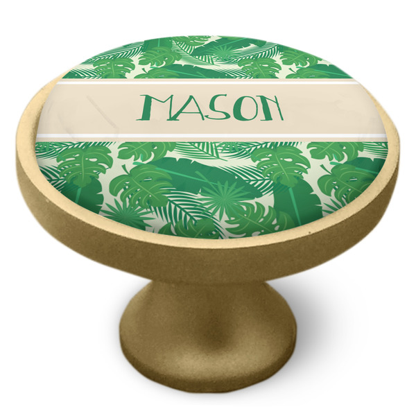 Tropical Leaves #2 Cabinet Knob - Gold - Side