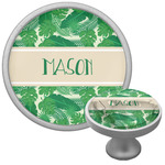 Tropical Leaves #2 Cabinet Knob (Silver) (Personalized)