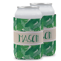 Tropical Leaves #2 Can Cooler (12 oz) w/ Name or Text