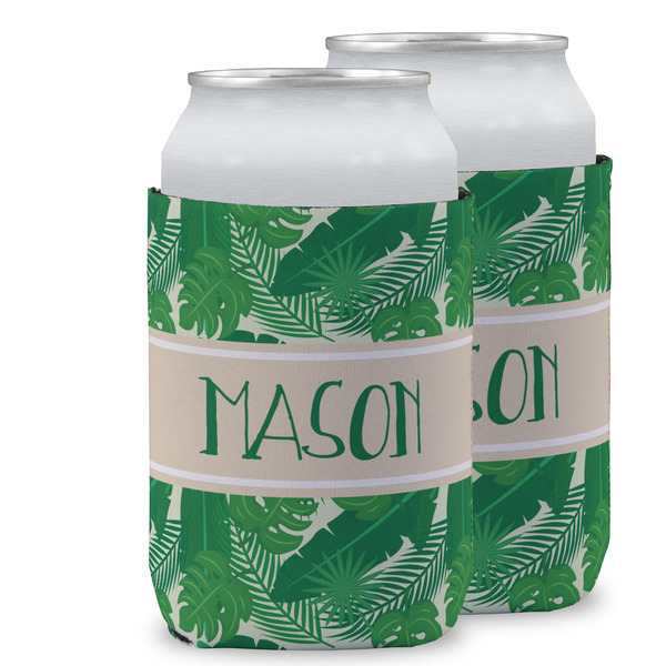 Custom Tropical Leaves #2 Can Cooler (12 oz) w/ Name or Text