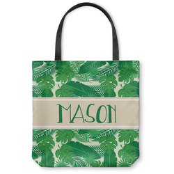 Tropical Leaves #2 Canvas Tote Bag - Small - 13"x13" w/ Name or Text