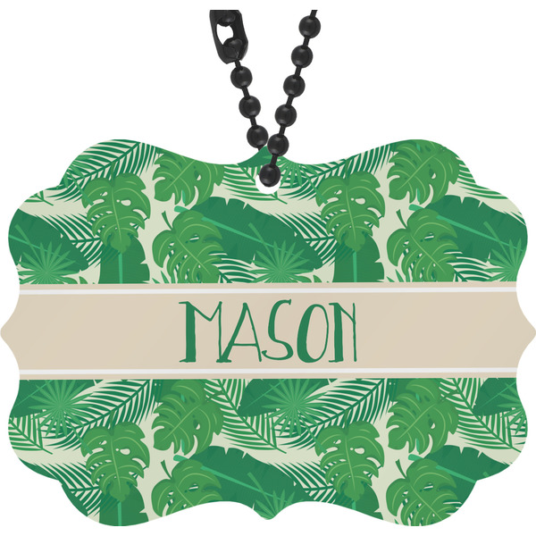 Custom Tropical Leaves #2 Rear View Mirror Charm w/ Name or Text