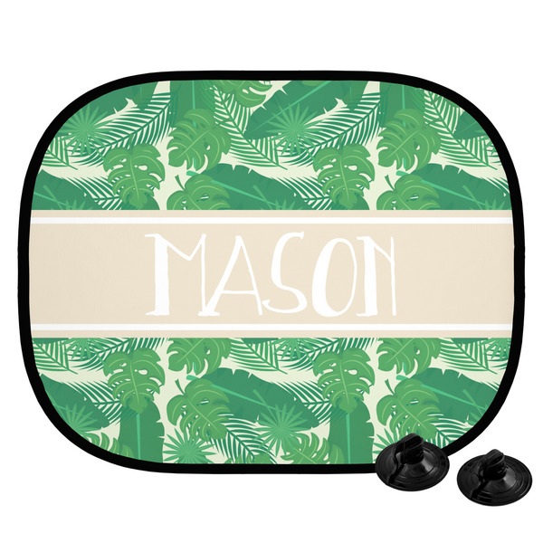 Custom Tropical Leaves #2 Car Side Window Sun Shade w/ Name or Text