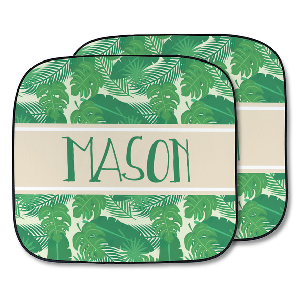Custom Tropical Leaves #2 Car Sun Shade - Two Piece (Personalized)