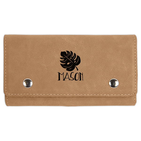 Custom Tropical Leaves #2 Cards & Dice Set - Light Brown (Personalized)