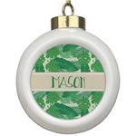Tropical Leaves #2 Ceramic Ball Ornament (Personalized)