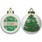 Tropical Leaves 2 Ceramic Christmas Ornament - X-Mas Tree (APPROVAL)