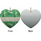 Tropical Leaves #2 Ceramic Flat Ornament - Heart Front & Back (APPROVAL)