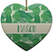 Tropical Leaves #2 Ceramic Flat Ornament - Heart (Front)
